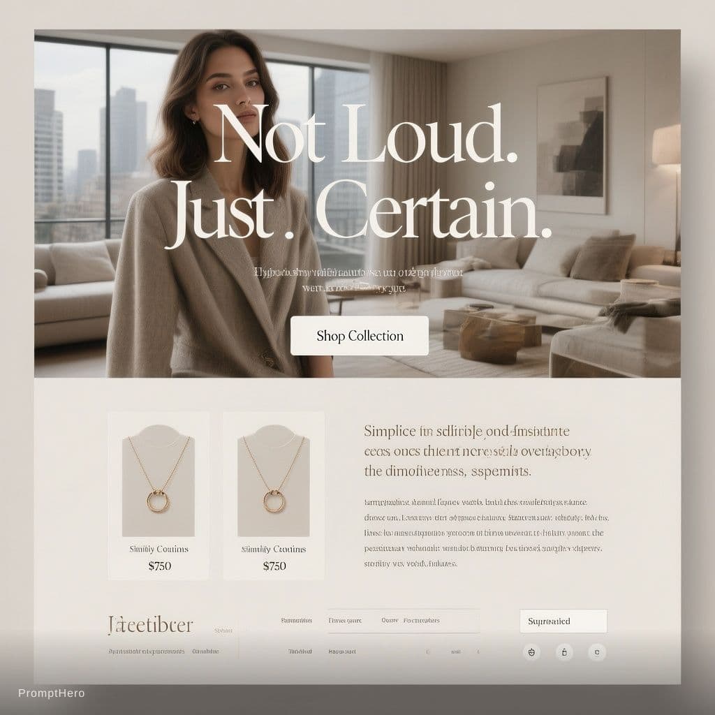 AI generated: Design a modern, minimalist single-page website for a jewelry brand targeting urban women aged 25–40...