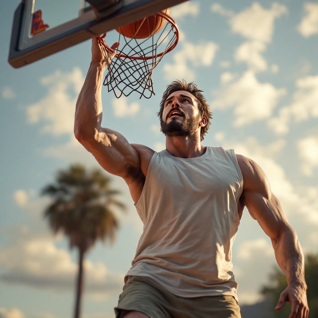 AI generated: Marvel's Ironman Playing Basketball, Wearing T-Shirt [PAY ME] , Tank Top [PAY ME], Realistic Perspec...