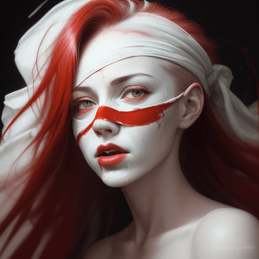 AI generated: a fine art cinematic photography portrait of a women, close up, that is her mouth, in the style of v...