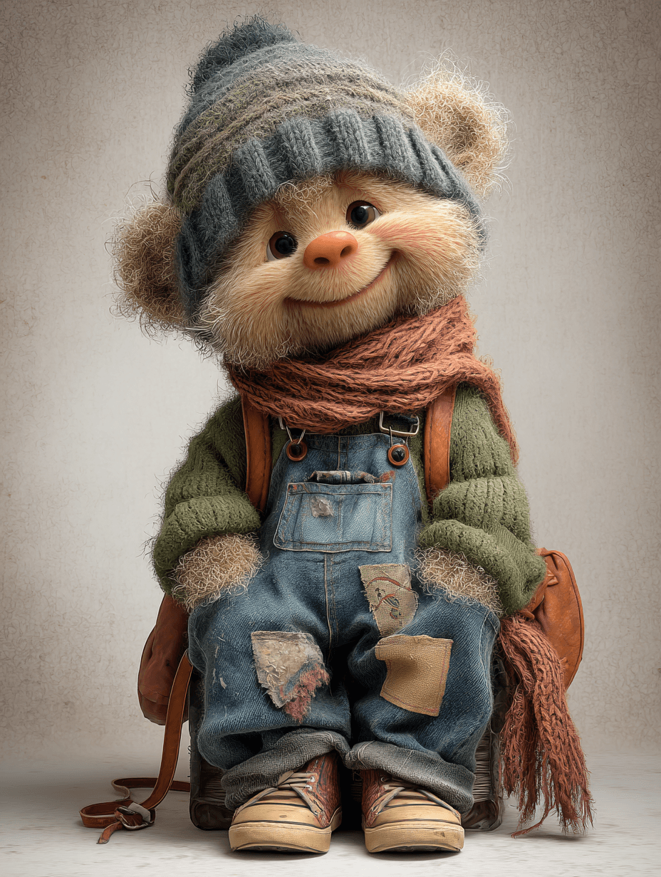 AI generated: funny caricature, teddy bear caricature, young fictional male, 5 years old, fluffy, cuddly, adorable...