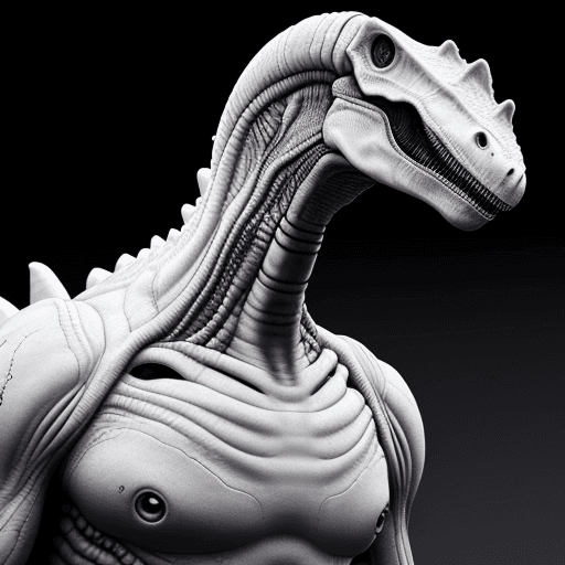 AI generated: Alien dinosaur white --ar 9:16 --style raw
