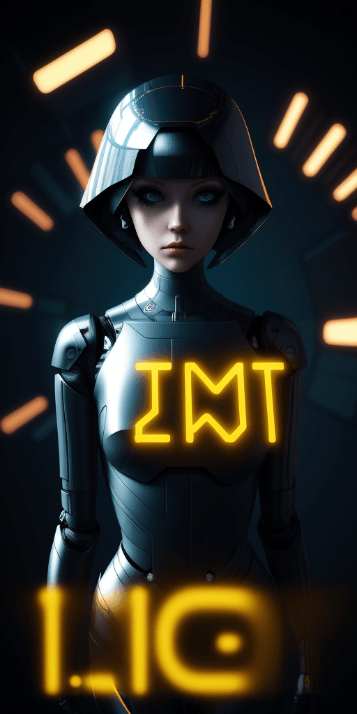 AI generated: Text girl, eye background, foil toy, 8K, ISO100, futurism, future, VAEs