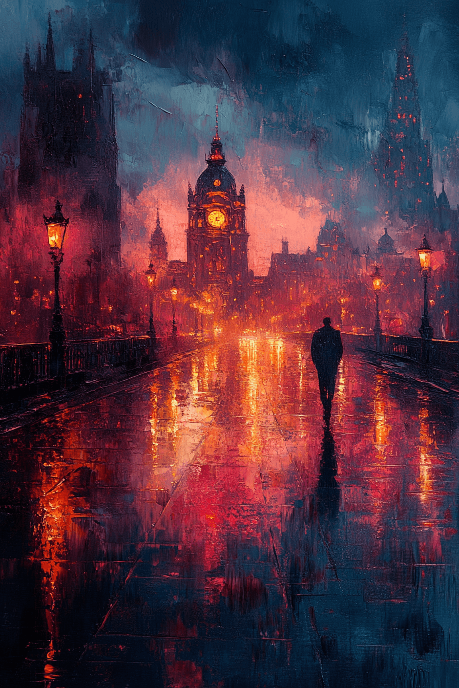 AI generated: a painting of a cityscape done in dry brush style --ar 2:3 --stylize 1000 --v 6.1
