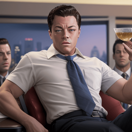 AI generated: Jordan Belfort in wolf of wall street 