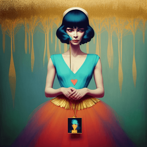 AI generated: Art in the style of Brendan Monroe a woman romantic simple nostalgia, By Pyotr Konchalovsky :: acryl...