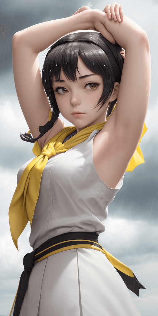 AI generated: masterpiece, best quality,, sakura bakushin o (umamusume),,  (close-up:1.2), rain, cloud, cloudy, sh...