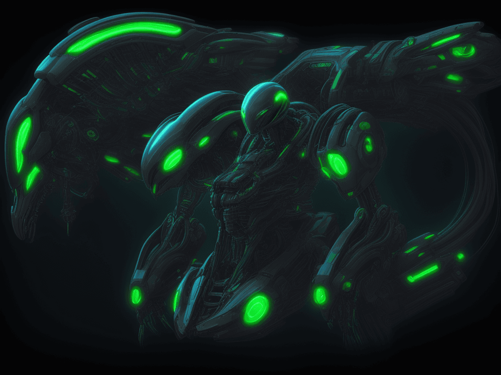 AI generated: an extraordinary machine alien machine neon
