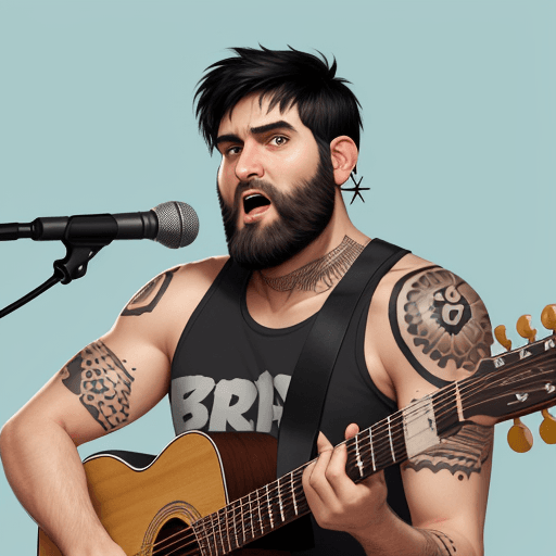 AI generated: Create a pixar-style image of a 30-year-old man, with short, straight black hair, a sparse beard, a ...