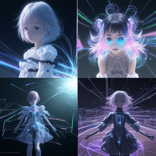 AI generated: (((FIVE Anime kids))), (((vast open world))), (((closeup))), (((diffuse colors))), (((rgb))), (((com...
