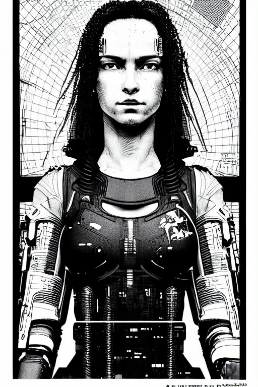 AI generated: portrait of cyberpunk female soldier| cyberpunk 2077| cyberpunk| sci-fi| intricate| precise lineart|...