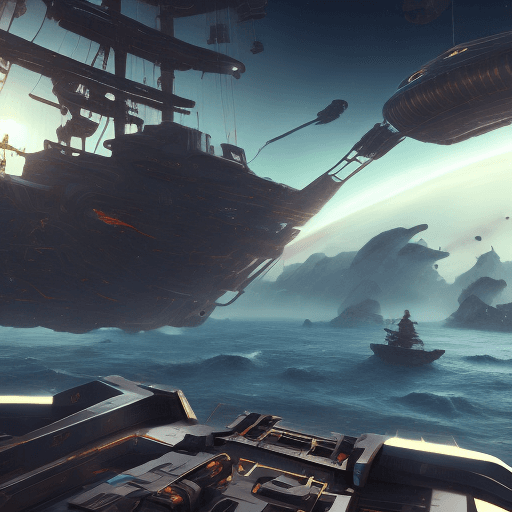 AI generated: best quality, cinematic, futuristic, a space pirate hunting for treasure, travelling through cosmos ...