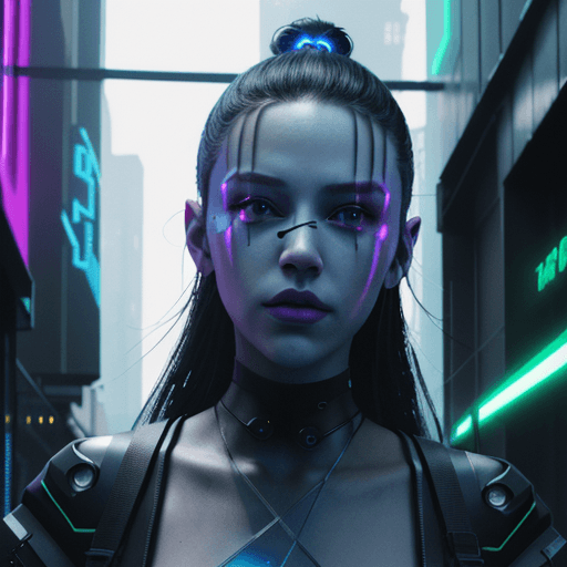 AI generated: Hyperrealistic full-length portrait of a futuristic cyberpunk hacker | in a neon-lit cyber alley | d...
