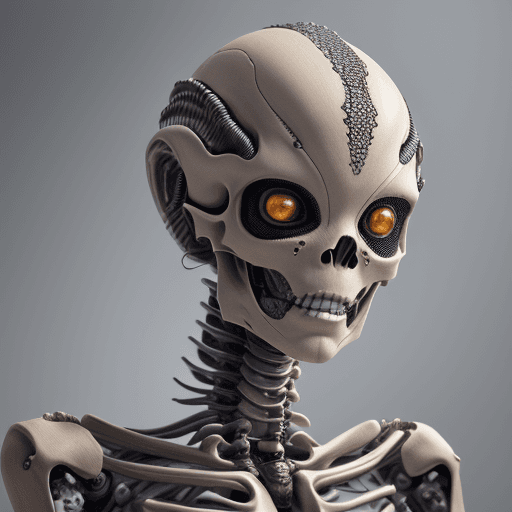AI generated: scary alien creature with alien skin body, highly detailed body, highly detailed skin, superior arti...