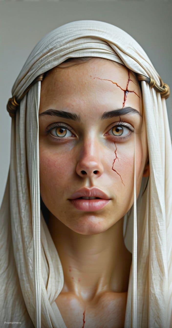 AI generated: A highly realistic and detailed photograph of a woman (the face must be exactly the same as in the p...