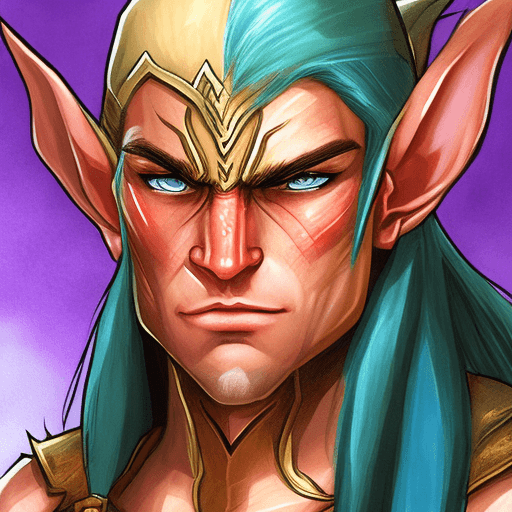 AI generated:  a photorealistic comic illustration of an elf warrior portrait, HD, vibrant