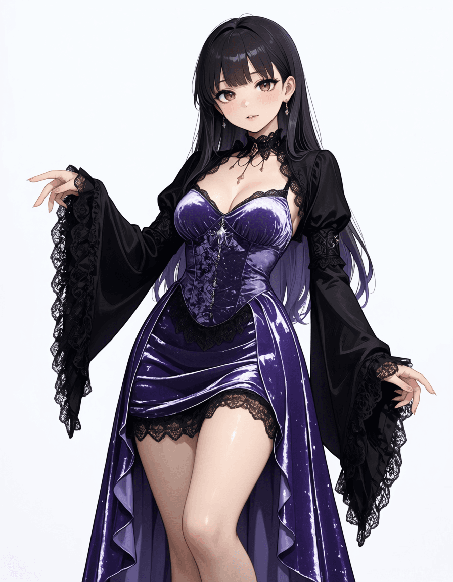 Crushed Velvet Gothic Dress - Image 1