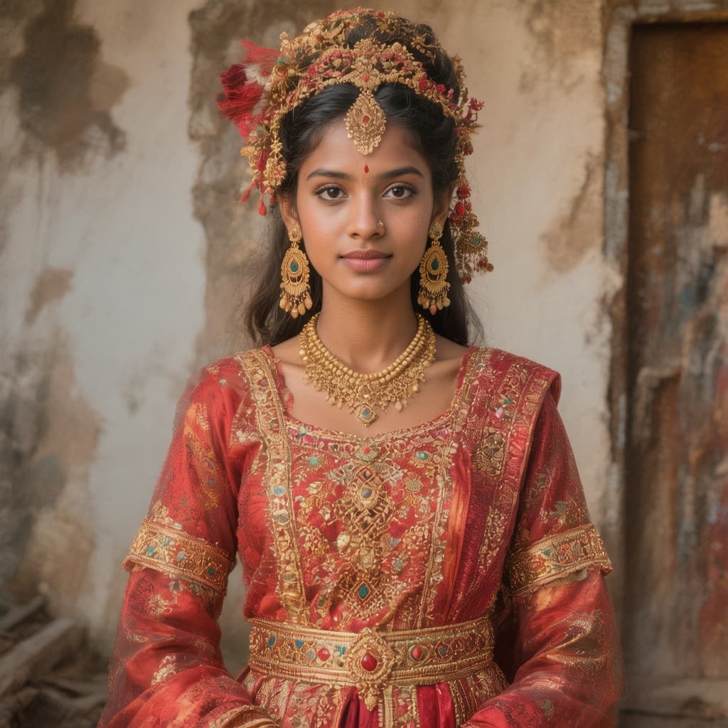 AI generated: create edo bini young lady in her twenties dress in a traditional attire. 