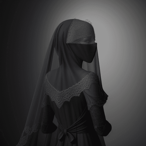 AI generated: behind the veil - by Charles Schridde , painting, 3d render, product