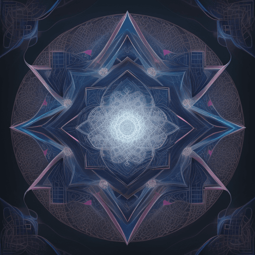 AI generated: <lora:zhongfenghua:0.4> zhongfenghua, (geometric abstract background:1.4), esoteric, 1girl, depth of...