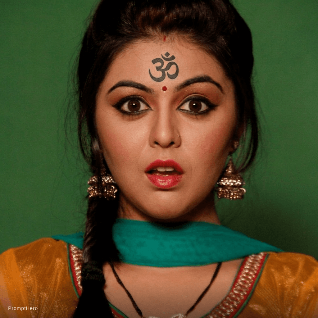 AI generated: Om tattoo on forehead