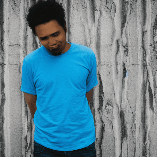 AI generated: person with blue shirt