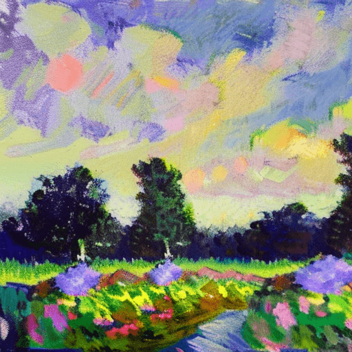 AI generated: Scandinavian landscape in the style of Claude Monet