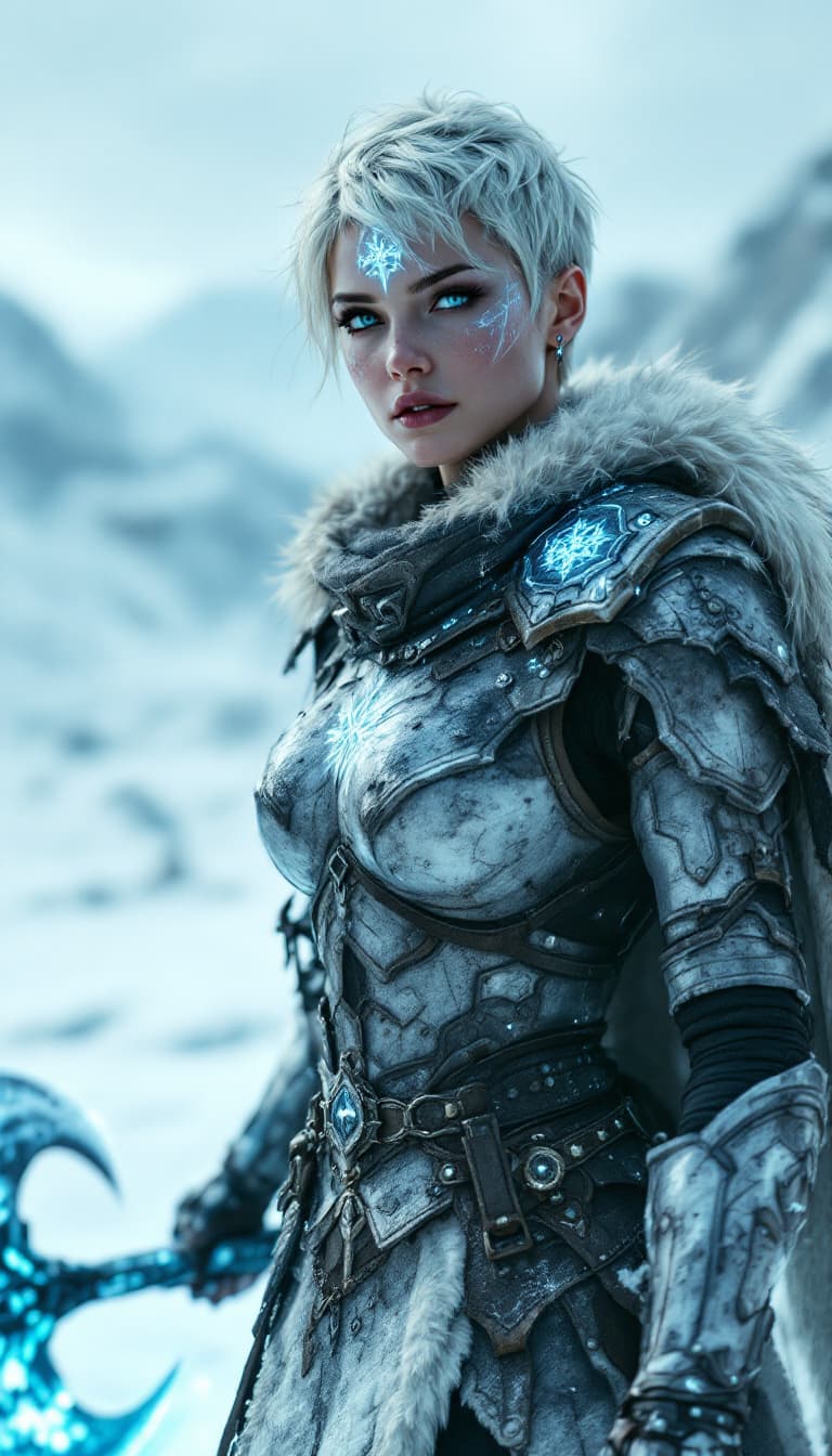 AI generated: A cinematic digital artwork featuring a resilient, female armored figure in a poised and determined ...