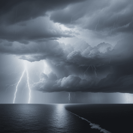 AI generated: (hyperrealism : 1. 4), (award winning: 1. 4) (masterpiece photo: 1. 4) BREAK 
Heavy Thunderstorm, 	m...