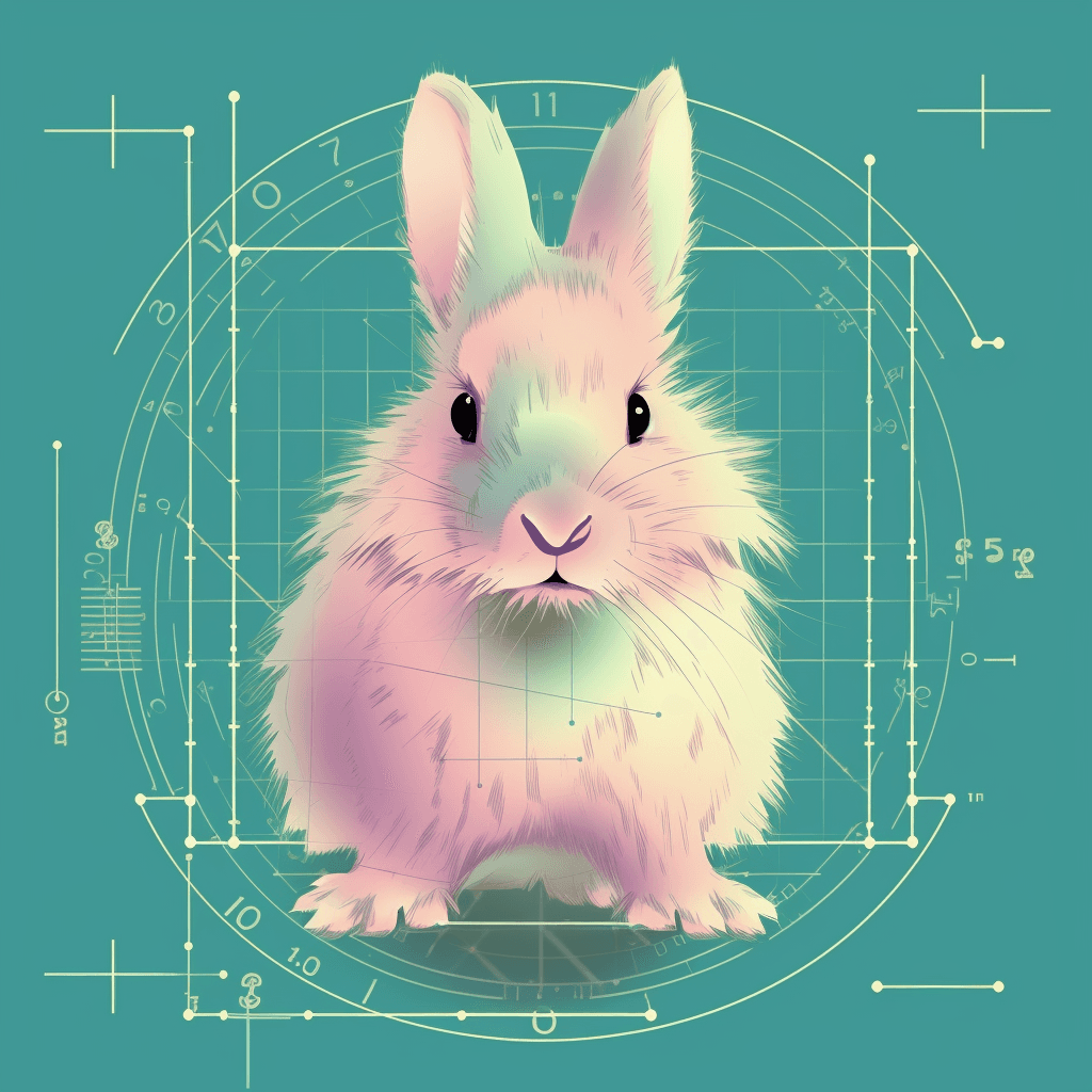 AI generated: Higgs Boson tshirt design, Thermograph, a cute bunny with floppy ears, HD, DSLR, adorable tone, by A...