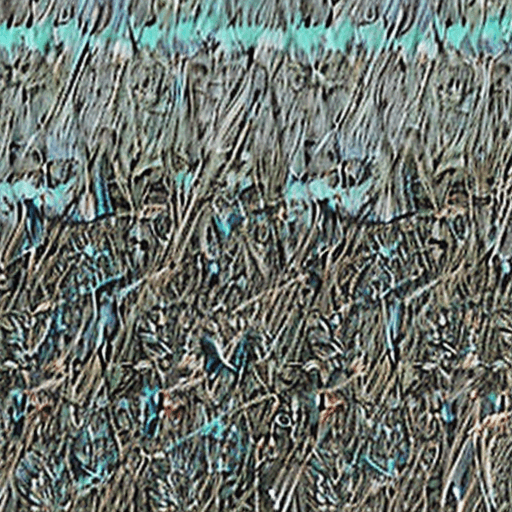 AI generated: A little boy with big eyes walks happily in a field in a straw hat, in a light blue jacket, it is ra...