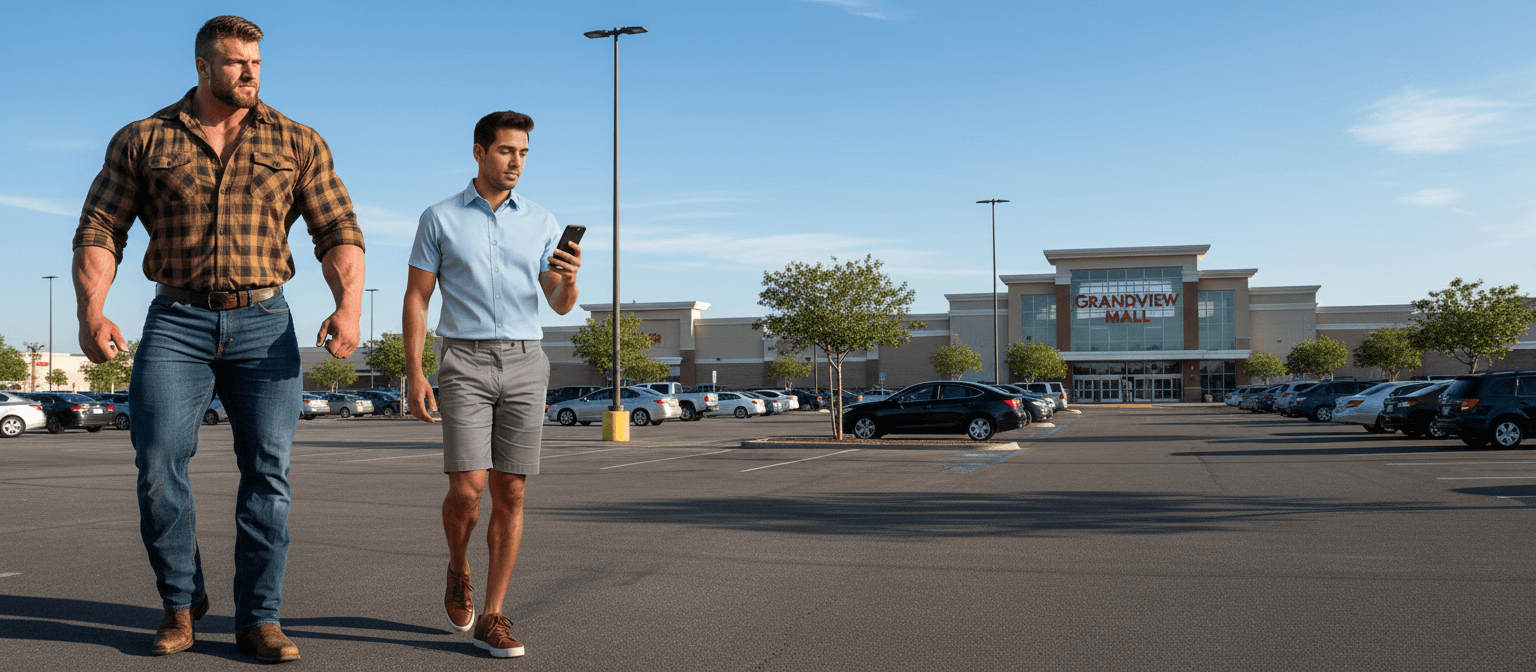 AI generated: the bodybuilder is 6'4" tall, he has huge muscular shoulders and extra huge muscular legs. He is wea...