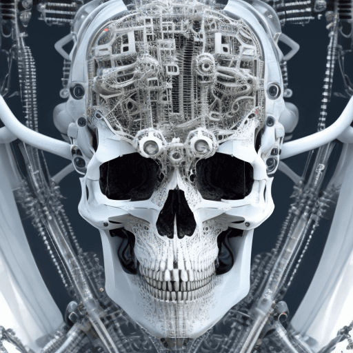 AI generated: highly detailed image of a cybernetic skull, combining elements of both organic and machine, skull i...