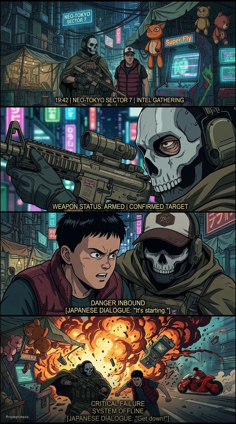 AI generated: Create aesthetic anime screengrab frames in the style of Akira, directed by Katsuhiro Otomo, capturi...