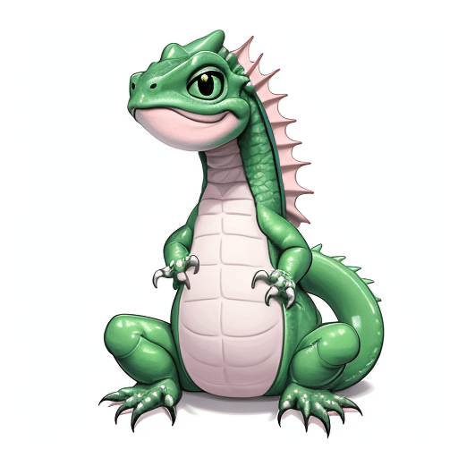 AI generated: an uncolored happy baby water dragon w, fit the canvas with white canvas or white background