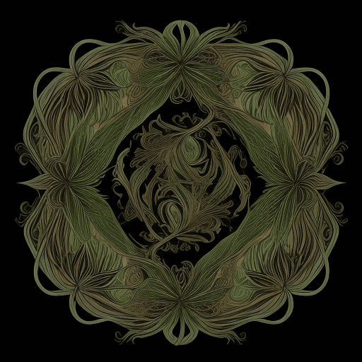 AI generated: Tshirt vector, svg, hallucinogenic plants, with swirling vines, leaves, and flowers elements, earthy...