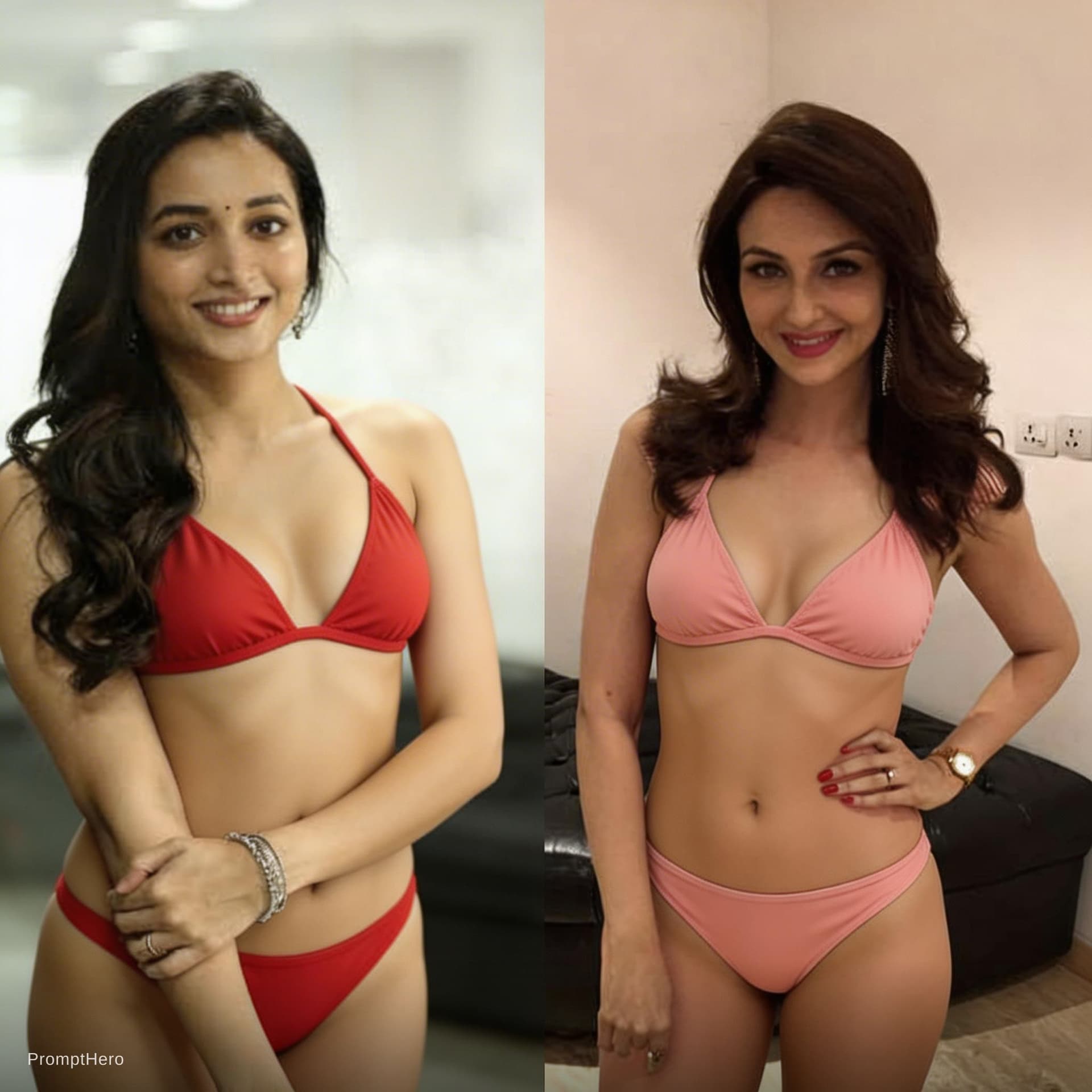 AI generated: Two girls wearing bikini 