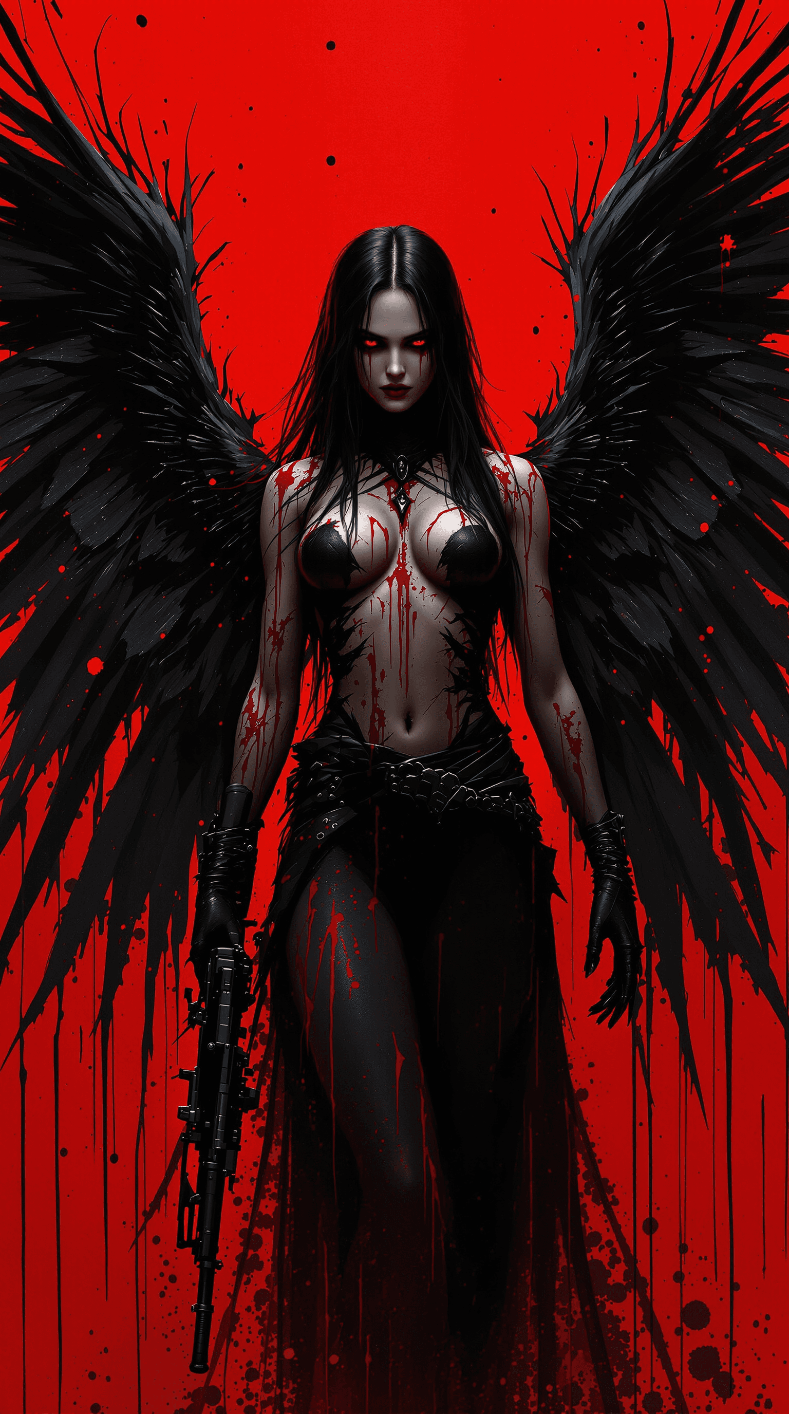 AI generated: A striking and visceral illustration of a dark fairy.