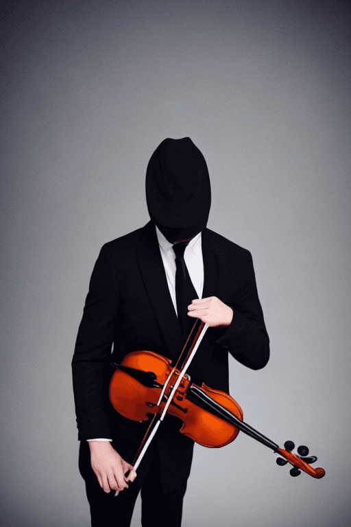 AI generated: (masterpiece), best quality, expressive eyes, perfect face, violinist, playing violin, black suit, b...