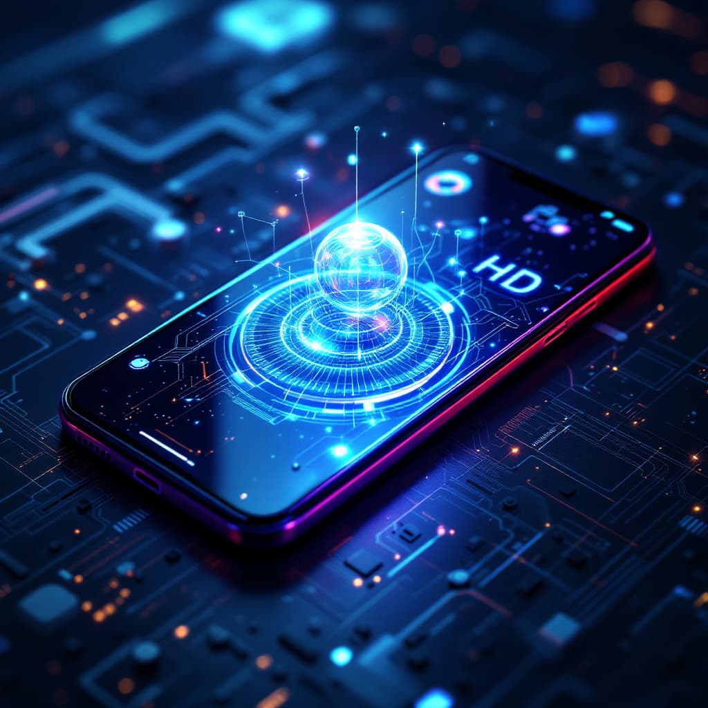 AI generated: Smartphone, realistic, HD, futuristic.