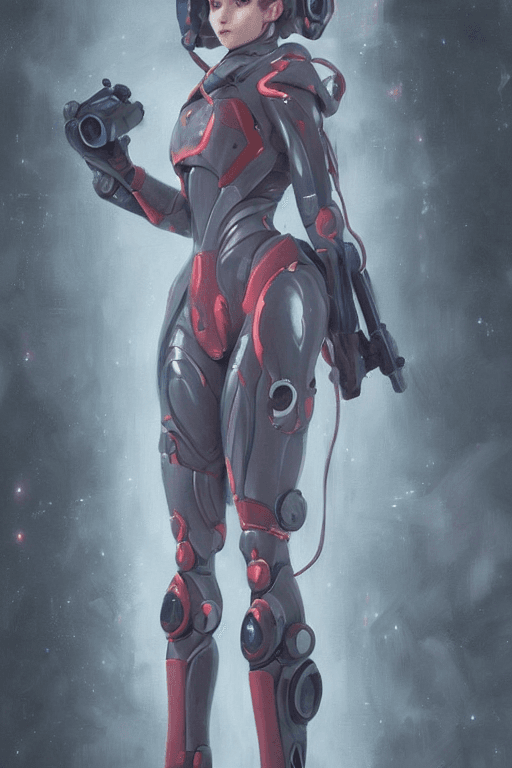 AI generated: Hyper realistic painting of a beautiful girl in an EVA plugsuit, hyper detailed, anime, by greg rutk...