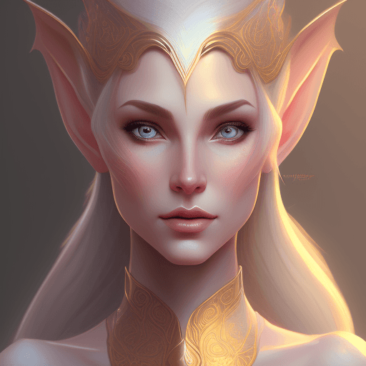 AI generated: mdjrny-v4 style portrait of female elf, intricate, elegant, highly detailed, digital painting, artst...