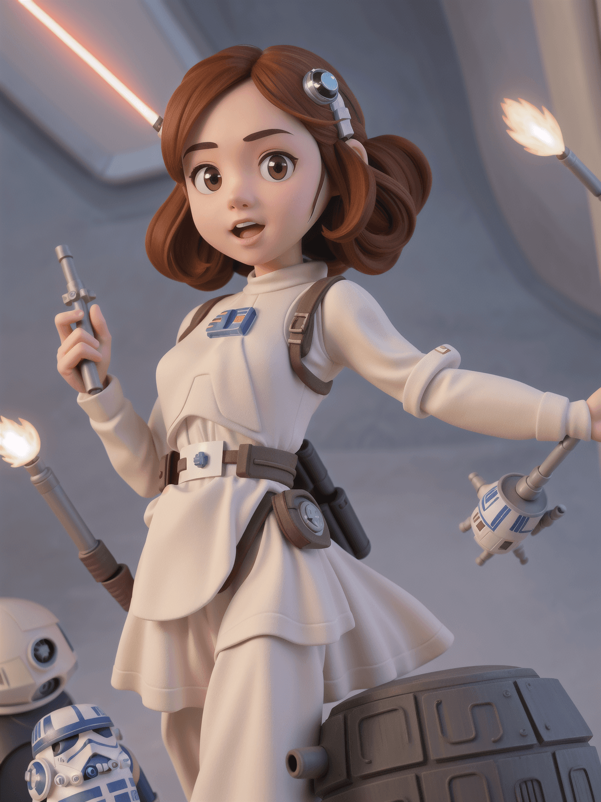 AI generated: cute star-wars girl