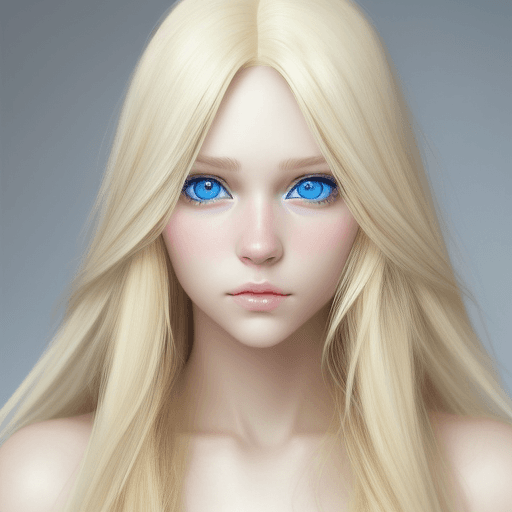 AI generated: Hyper Realistic, Blond Hair, Long Hair, Blue Eyes, White Skin, Cute, Beautiful, Nice Eyes, 