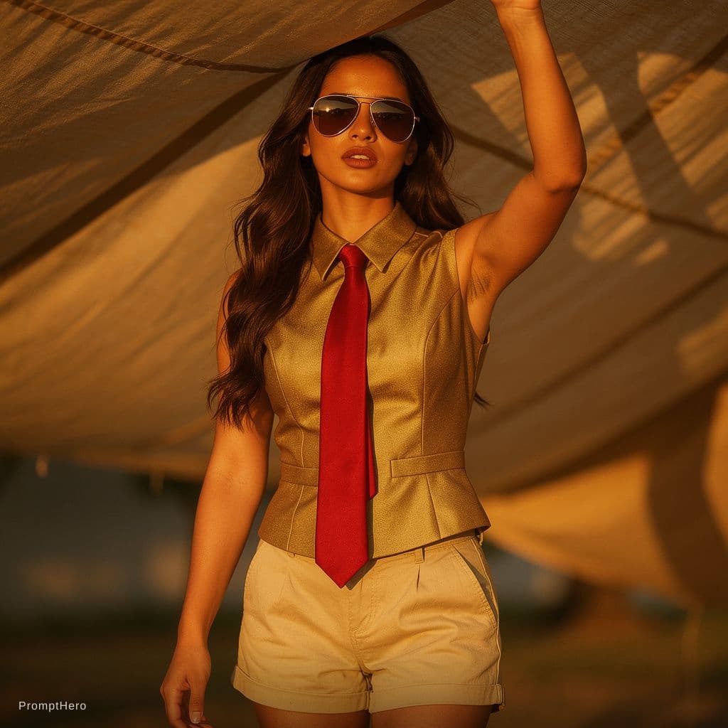AI generated: A stunningly beautiful girl with dark, long wavy hair, wearing stylish aviator sunglasses, wearing a...