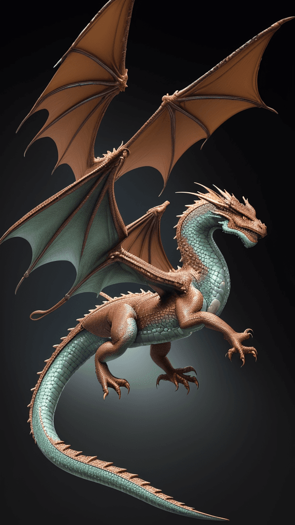 AI generated: "Generate a breathtaking 16K 3-4D illustration featuring a majestic dragon in full flight. The drago...