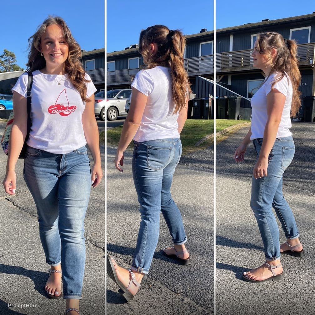 AI generated: Generate an image of the girl in the photos in lingerie in different positions