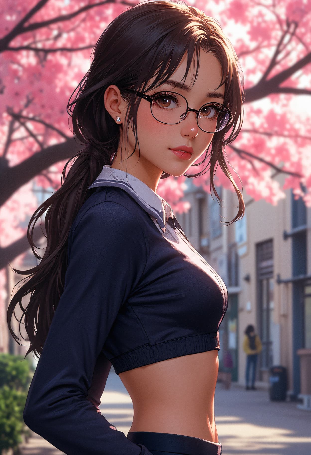 AI generated: 24 year young niji anime asian girl, very sultry look, so hot girl, beautiful charismatic girl, so h...