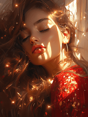 AI generated: Close-up photo shot of a daring French artist looks up at the masterpiece, with vibrant paint sparkl...