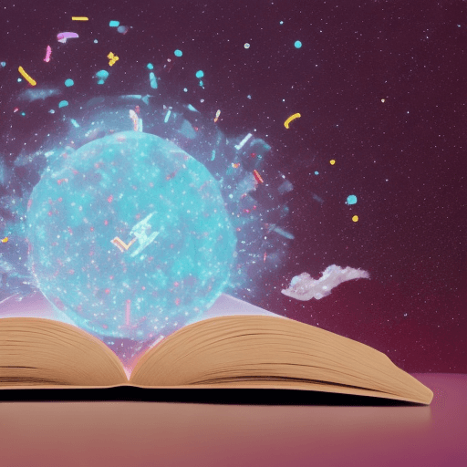 AI generated: a paper book transforming into a digital screen with digital particles floating in the transition --...
