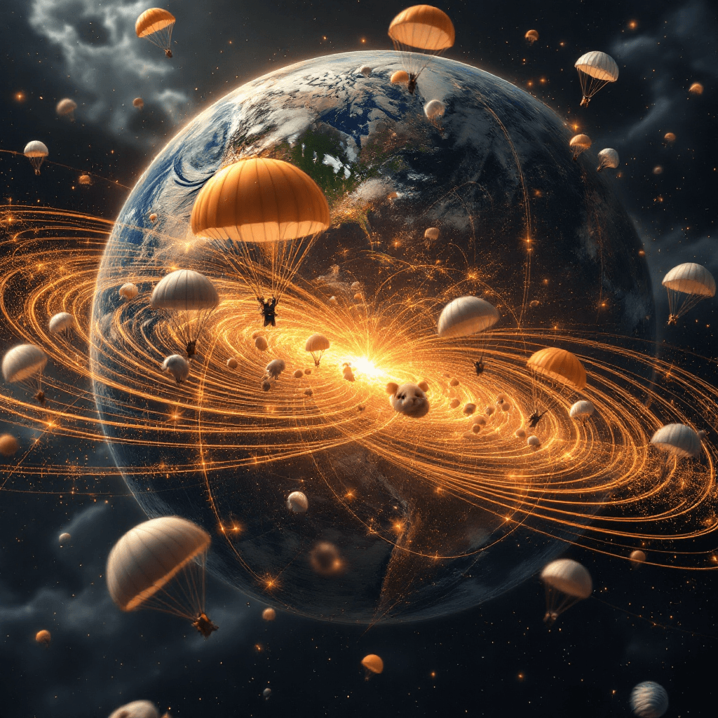 AI generated: High resolution picture of the earth's magnetic field with field lines.  The earth is being invaded ...